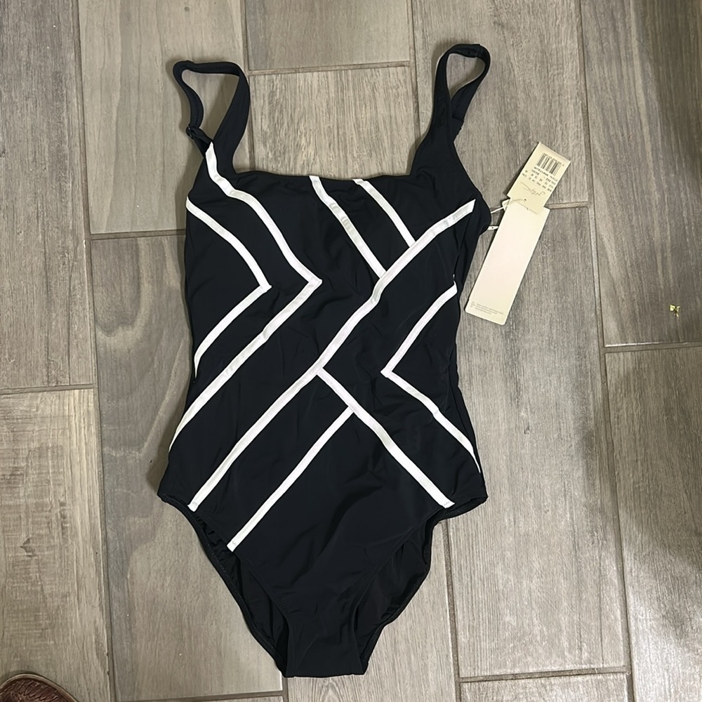 NWT Gottex Essentials Mirage Full Coverage Square Neck One Piece Swimsuit 10 - Picture 7 of 9
